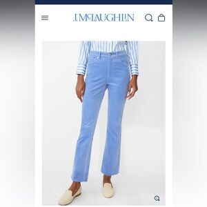 J. McLaughlin Blue Milburn Velvet Jeans size 6